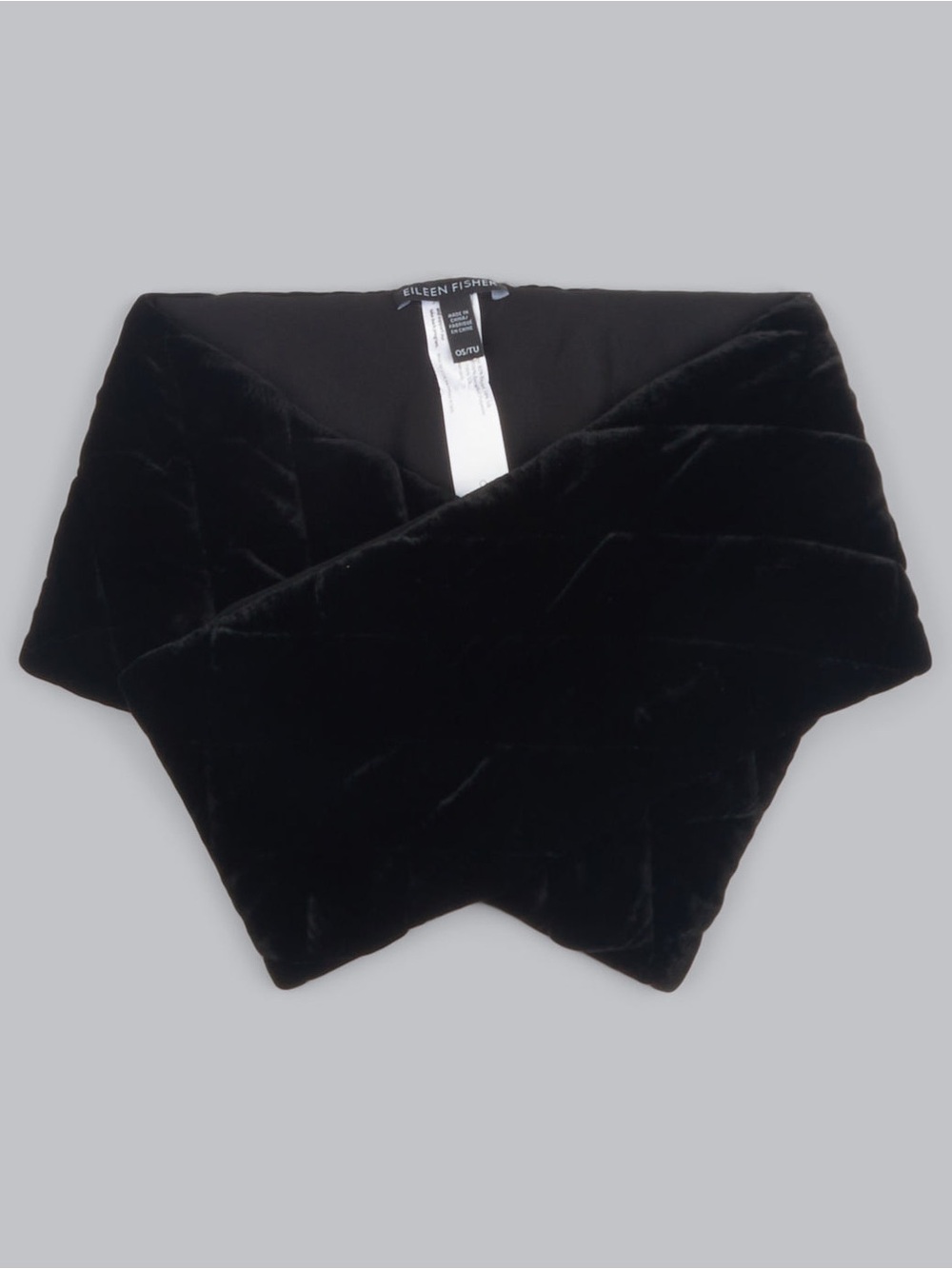 Eileen Fisher Black Velvet Wrap Silk Scarf